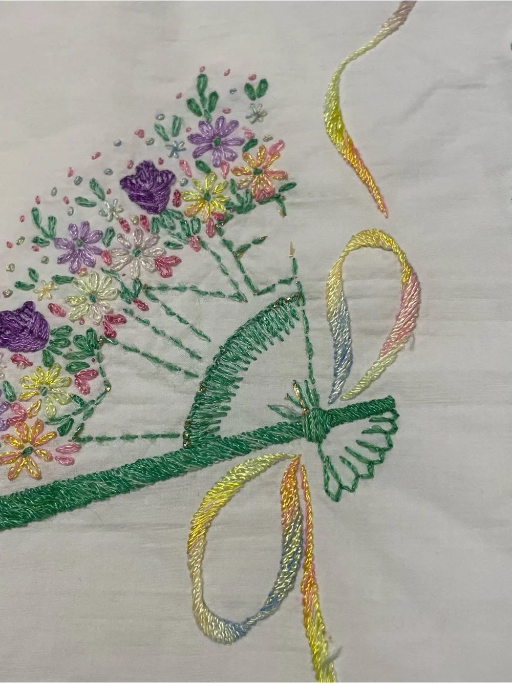 Vintage Bundle of 7 Embroidered Floral and Crochet Pillowcases